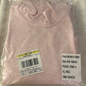 L.L. Bean, Pearl Pink Heather Mock Turtleneck, Size: XL, NWT